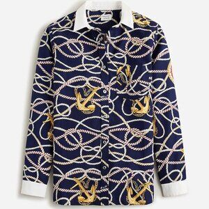 Marie Marot x J Crew Ratti Ropes Print Nautical Shirt